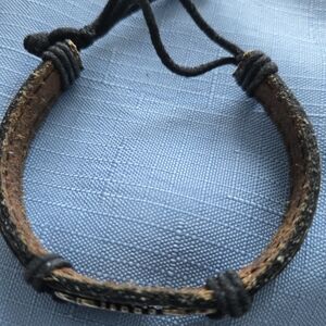The Letter Black and Brown Leather Bracelet